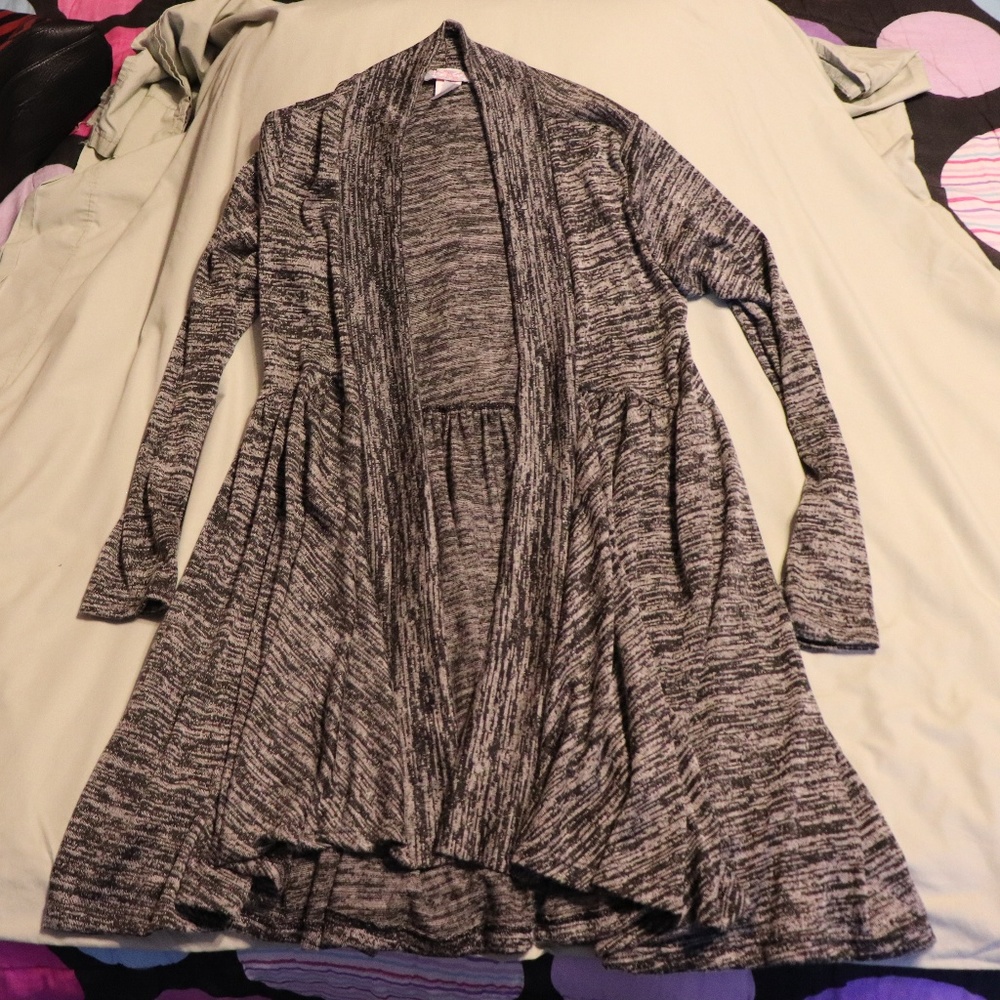 Pretty Young Thing Black and Mocha Drape Cardigan